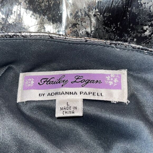 Y2K Foil Dress Hailey Logan Adrianna Papell - Picture 7 of 10